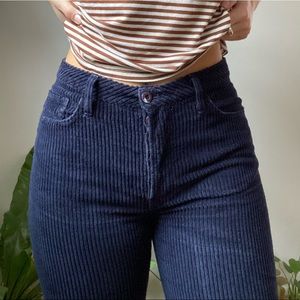 grlfrnd denim dark blue / navy cords straight leg jeans